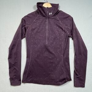 Under Armour Women Women‎ Size Small Active Mock Neck 1/2 Zip Long Sleeve Purple